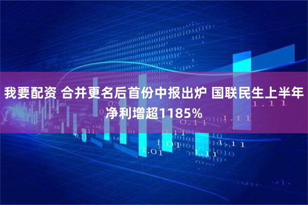 我要配资 合并更名后首份中报出炉 国联民生上半年净利增超1185%